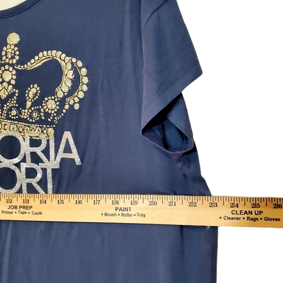 VS Victoria Sport Graphic Scoop Back T-shirt Blue XL - Picture 2 of 5